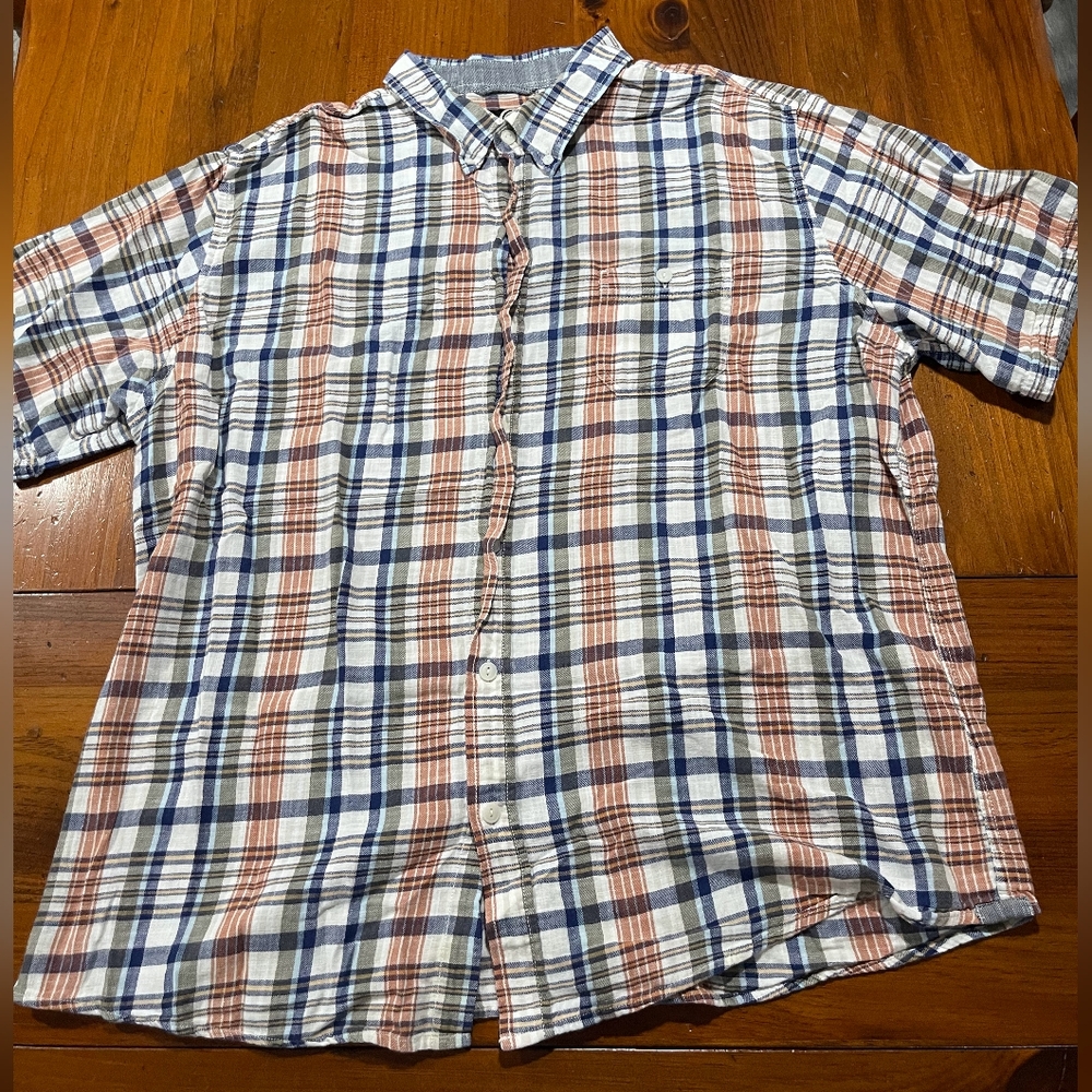 Weatherproof Vintage Men's 100% Cotton Multicolor Plaid Button Down Shirt XXL‎